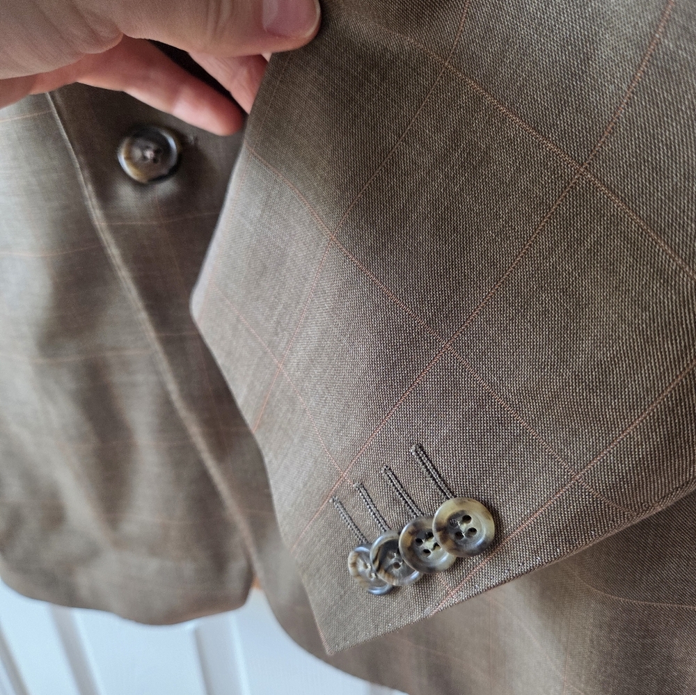 CORNELIANI Jacket Men' Super 120 Extrafine Merino Wool EU 50 US 40 Brown - Picture 12 of 13